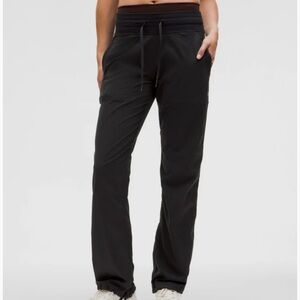 Lululemon Black Track Highrise Joggers Open Leg Women 10